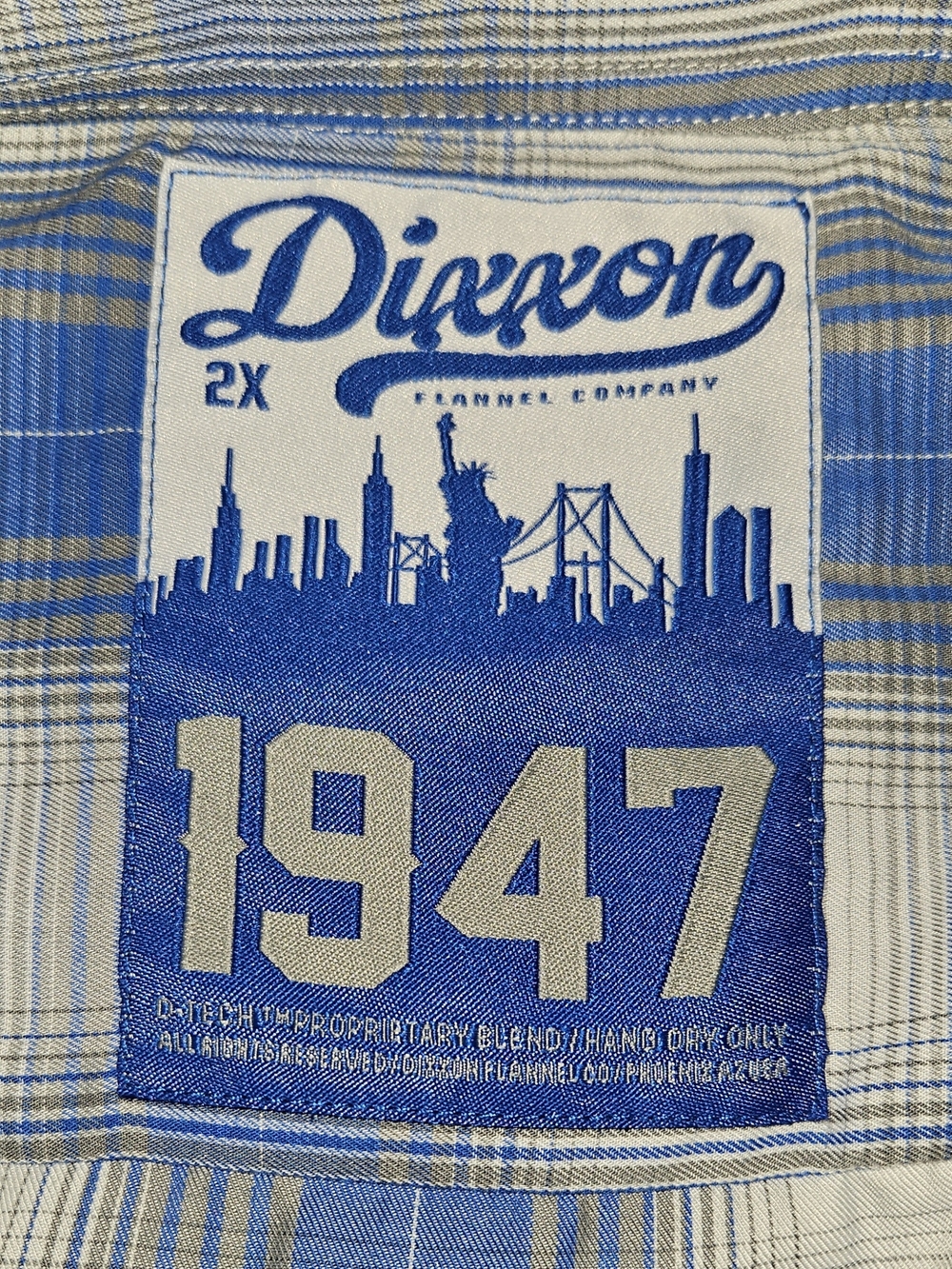 DIXXON Women's 2XL "The 1947" Blue & White Plaid Short Sleeve Bamboo Button-Up - Picture 6 of 9